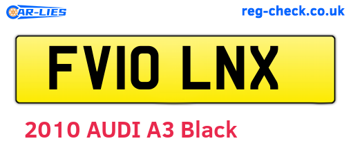 FV10LNX are the vehicle registration plates.