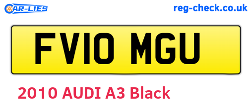 FV10MGU are the vehicle registration plates.