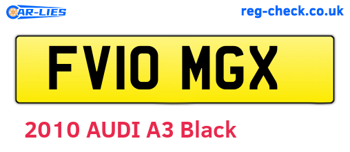 FV10MGX are the vehicle registration plates.