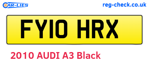 FY10HRX are the vehicle registration plates.