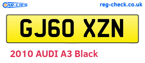 GJ60XZN are the vehicle registration plates.