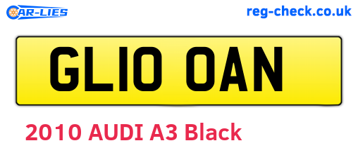 GL10OAN are the vehicle registration plates.