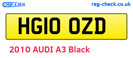 HG10OZD are the vehicle registration plates.