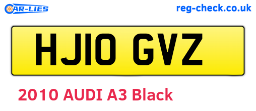 HJ10GVZ are the vehicle registration plates.