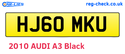 HJ60MKU are the vehicle registration plates.