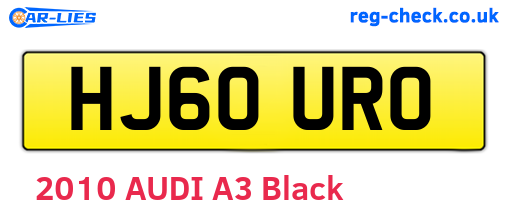 HJ60URO are the vehicle registration plates.