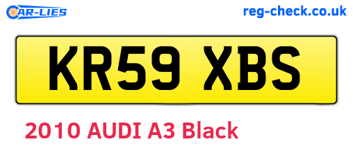 KR59XBS are the vehicle registration plates.