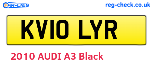 KV10LYR are the vehicle registration plates.