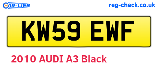 KW59EWF are the vehicle registration plates.