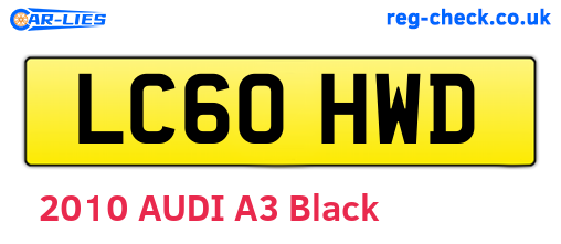 LC60HWD are the vehicle registration plates.