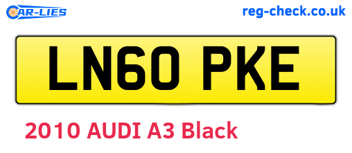 LN60PKE are the vehicle registration plates.