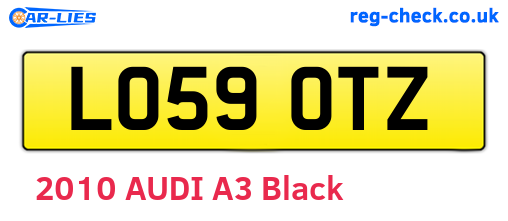 LO59OTZ are the vehicle registration plates.