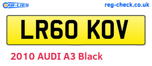 LR60KOV are the vehicle registration plates.