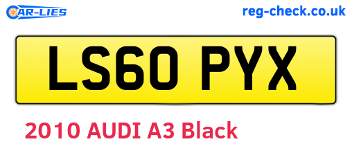 LS60PYX are the vehicle registration plates.