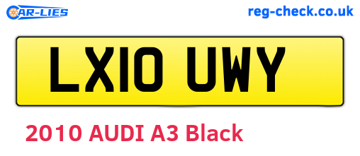 LX10UWY are the vehicle registration plates.