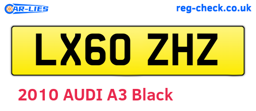 LX60ZHZ are the vehicle registration plates.
