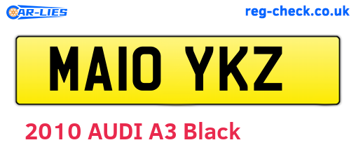 MA10YKZ are the vehicle registration plates.