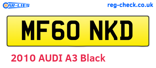 MF60NKD are the vehicle registration plates.