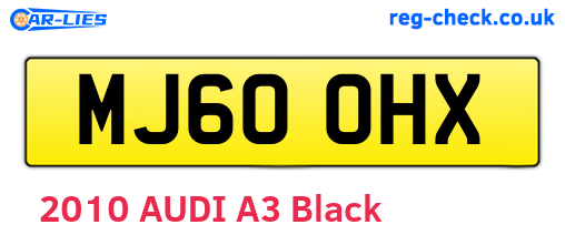 MJ60OHX are the vehicle registration plates.