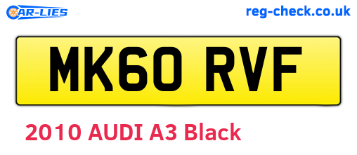 MK60RVF are the vehicle registration plates.