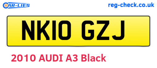 NK10GZJ are the vehicle registration plates.