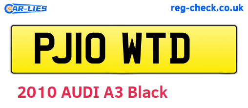 PJ10WTD are the vehicle registration plates.