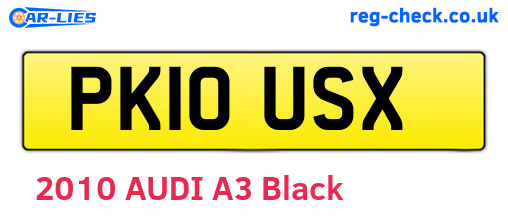 PK10USX are the vehicle registration plates.