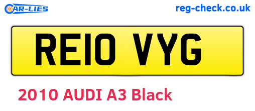 RE10VYG are the vehicle registration plates.