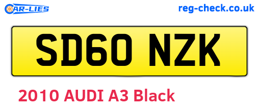 SD60NZK are the vehicle registration plates.