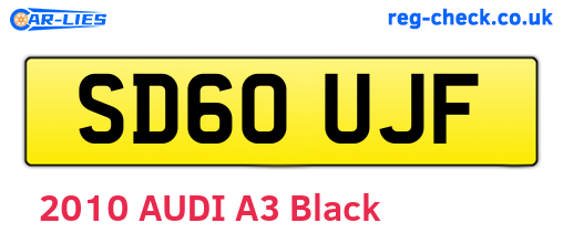 SD60UJF are the vehicle registration plates.