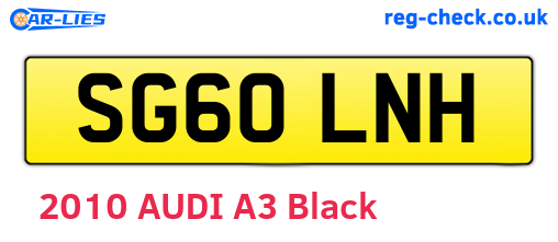 SG60LNH are the vehicle registration plates.