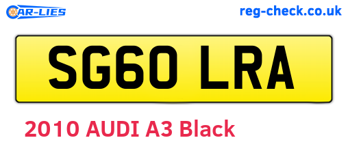 SG60LRA are the vehicle registration plates.