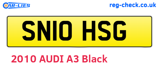 SN10HSG are the vehicle registration plates.