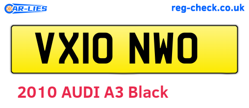 VX10NWO are the vehicle registration plates.