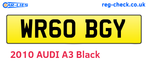 WR60BGY are the vehicle registration plates.