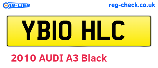 YB10HLC are the vehicle registration plates.