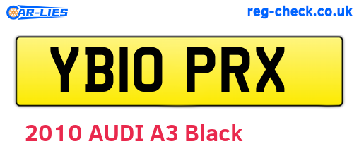YB10PRX are the vehicle registration plates.