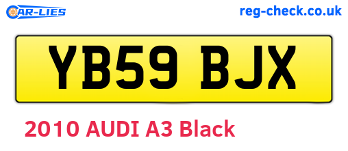 YB59BJX are the vehicle registration plates.