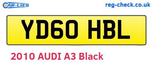 YD60HBL are the vehicle registration plates.