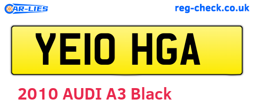 YE10HGA are the vehicle registration plates.