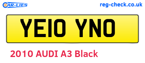 YE10YNO are the vehicle registration plates.