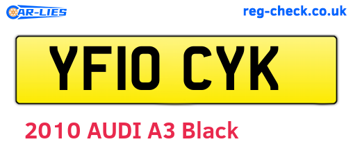 YF10CYK are the vehicle registration plates.