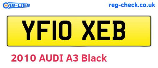 YF10XEB are the vehicle registration plates.