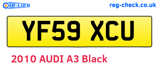 YF59XCU are the vehicle registration plates.