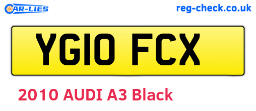 YG10FCX are the vehicle registration plates.