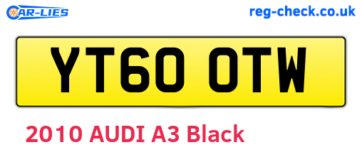 YT60OTW are the vehicle registration plates.