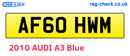 AF60HWM are the vehicle registration plates.