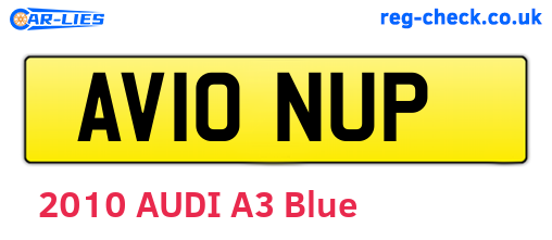 AV10NUP are the vehicle registration plates.