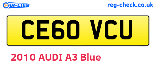 CE60VCU are the vehicle registration plates.