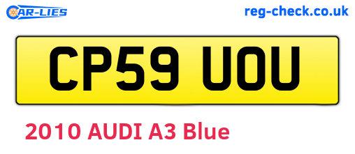 CP59UOU are the vehicle registration plates.